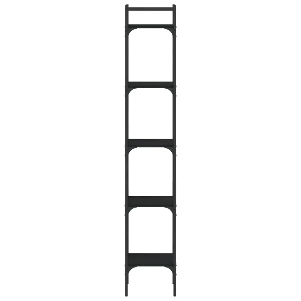 Bookshelf 5-Tier Black 35x30x174 cm Engineered Wood Price