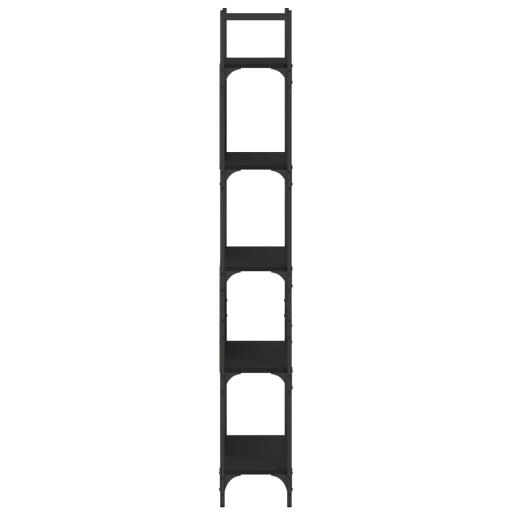 Bookshelf 5-Tier Black 60.5x24x166.5 cm Engineered Wood Price