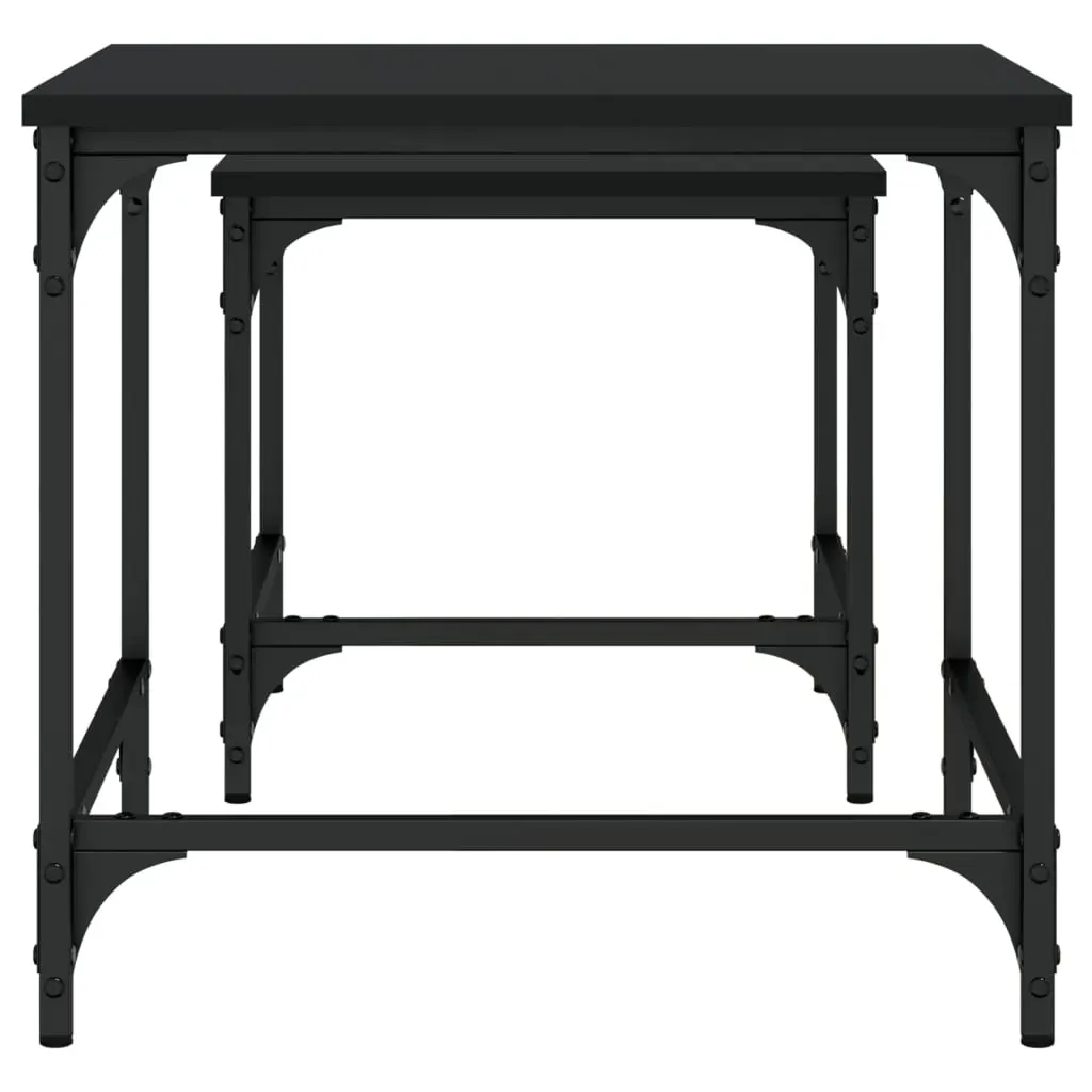 Nesting Coffee Tables 2 pcs Black Engineered Wood Price