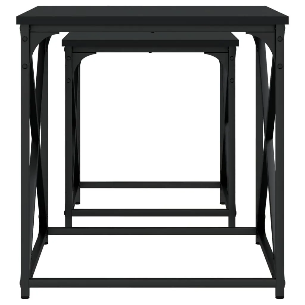 Nesting Coffee Tables 2 pcs Black Engineered Wood Price