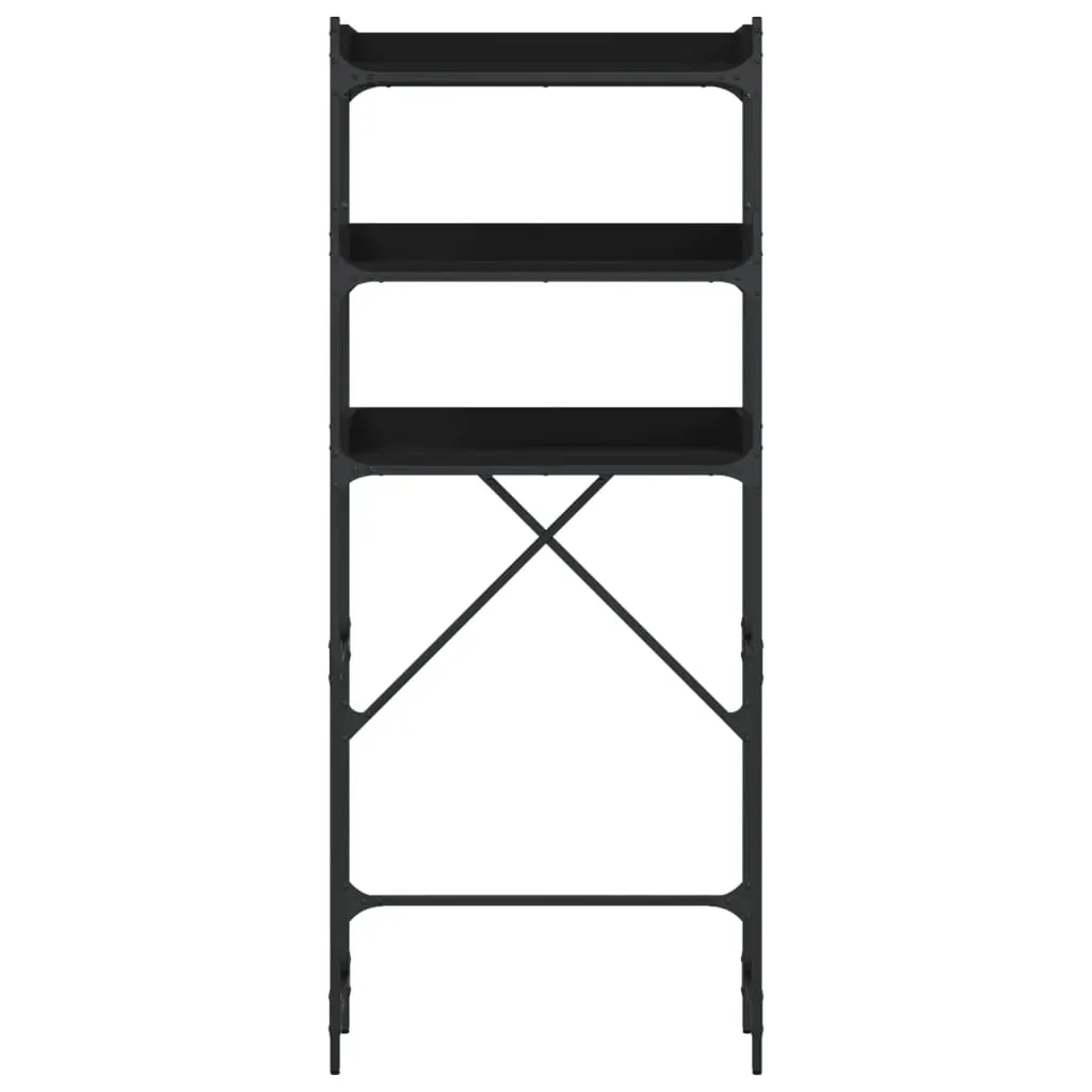Washing Machine Shelf Black 67x25x163 cm Engineered Wood Price