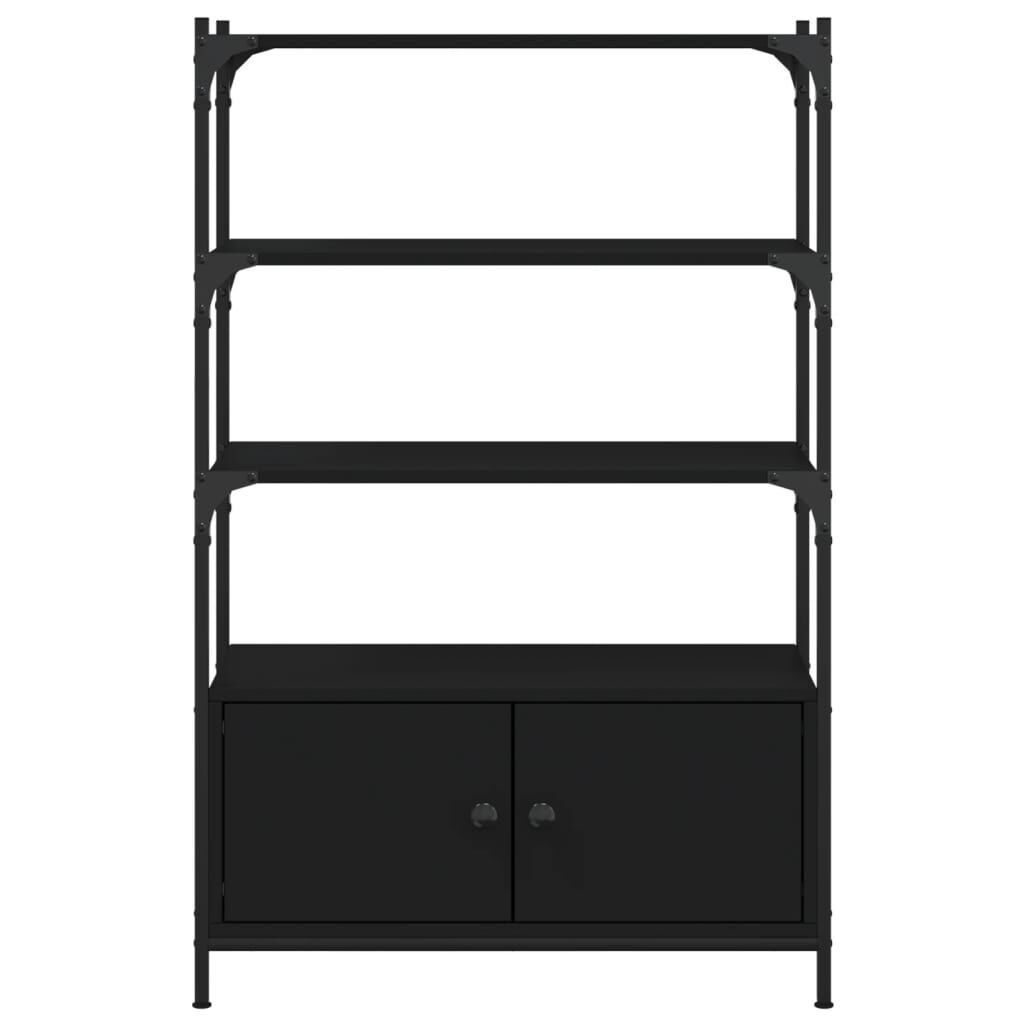 Bookcase 3-Tier Black 70x30x109.5 cm Engineered Wood Price