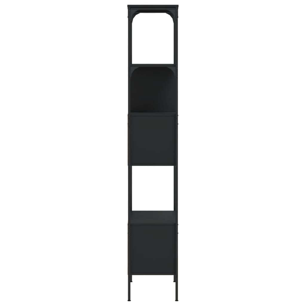 Bookcase 5-Tier Black 76x33x188.5 cm Engineered Wood Price