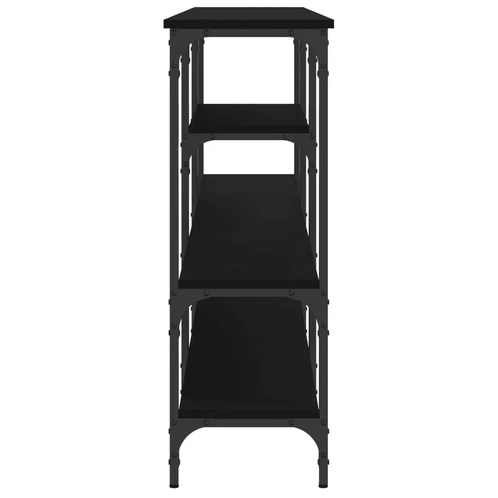 Console Table Black 160x29x80 cm Engineered Wood Price