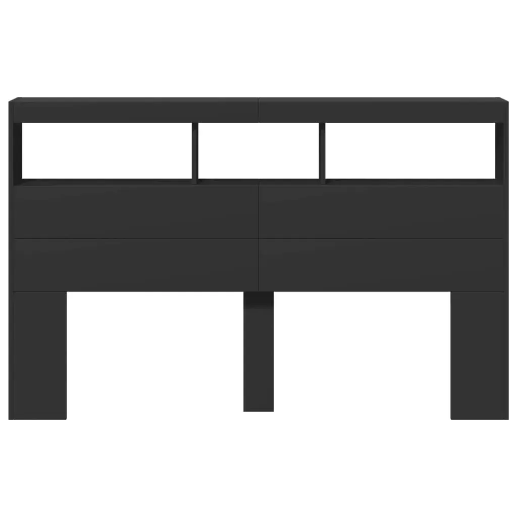 Headboard Cabinet with LED Black 160x17x102 cm Price