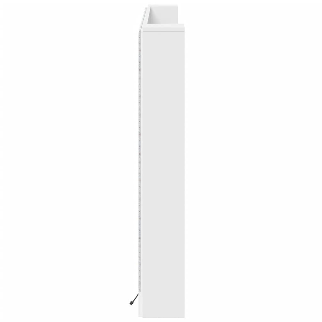 Headboard Cabinet with LED White 180x16.5x103.5 cm Price