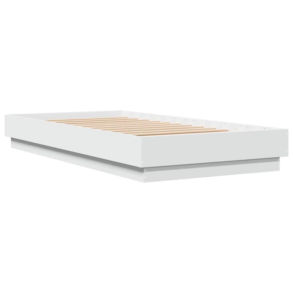 Bed Frame without Mattress White 90x190 cm Engineered Wood Price