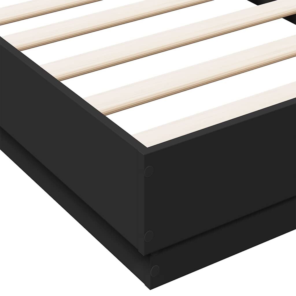 Bed Frame without Mattress Black 90x190 cm Engineered Wood Price