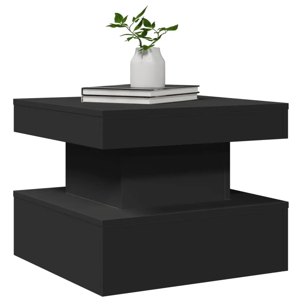 Coffee Table with LED Lights Black 50x50x40 cm Price