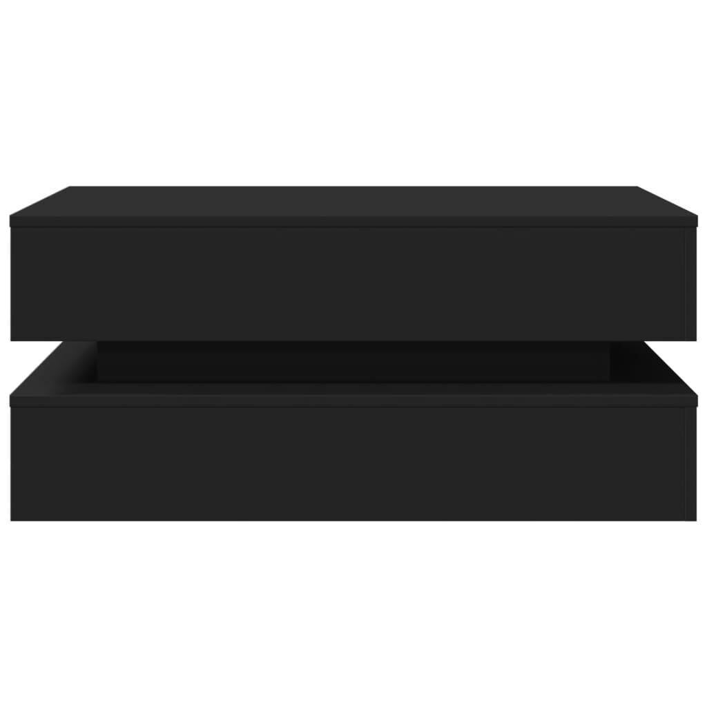 Coffee Table with LED Lights Black 90x50x40 cm Price