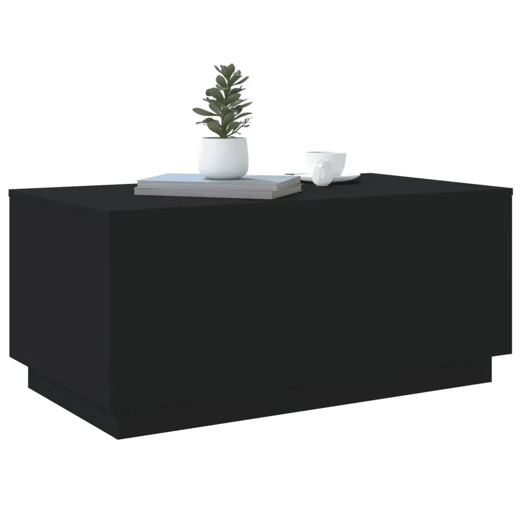 Coffee Table with LED Lights Black 90x50x40 cm Price