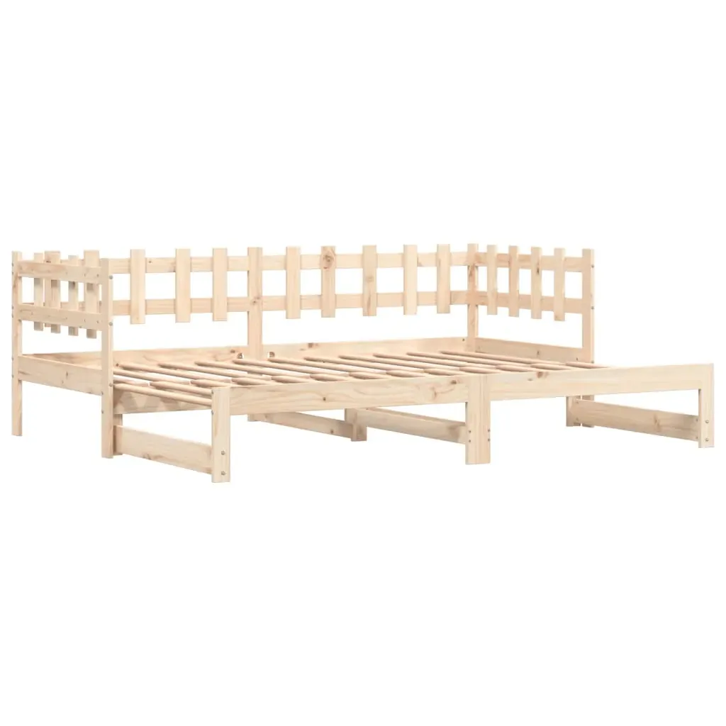 Pull-out Day Bed without Mattress 2x(90x190) cm Solid Wood Price