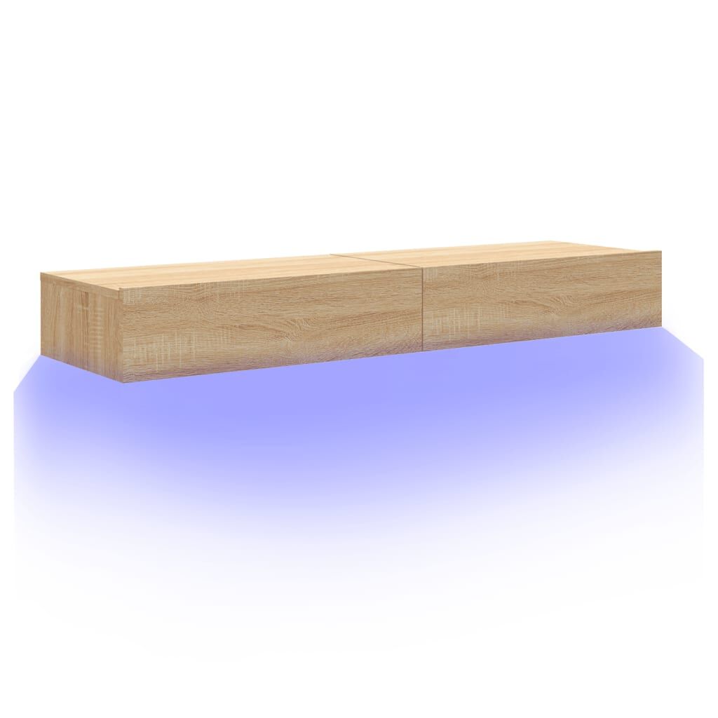 TV Cabinets with LED Lights 2 pcs Sonoma Oak 60x35x15.5 cm Price