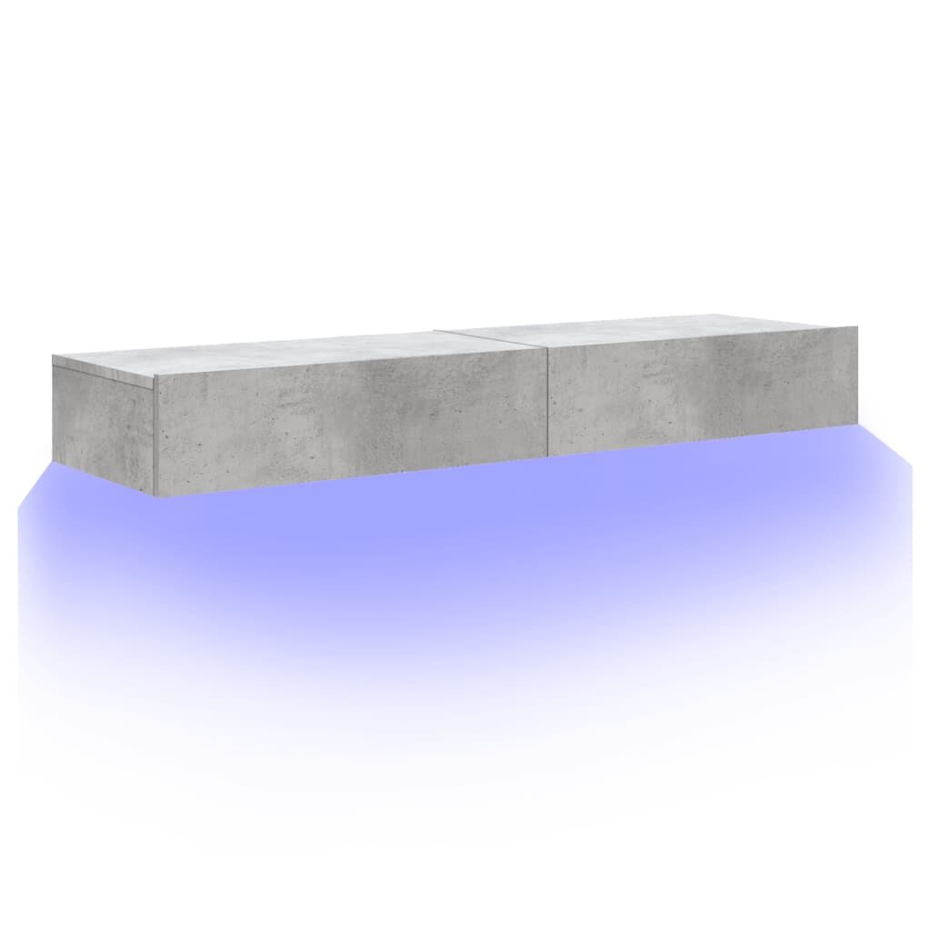 TV Cabinets with LED Lights 2 pcs Concrete Grey 60x35x15.5 cm Price