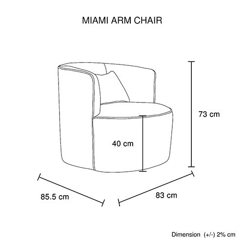 Miami Fabric Arm Chair Grey Price