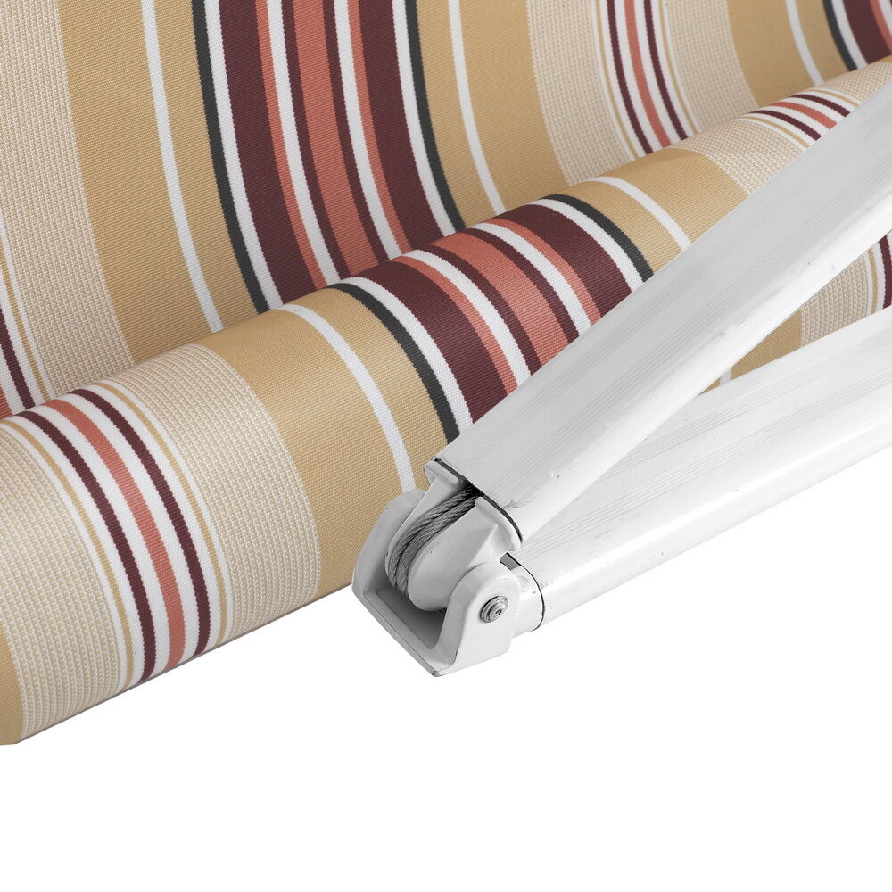 Retractable Folding Arm Awning Manual Sunshade 3Mx2.5M Beige Brown Price