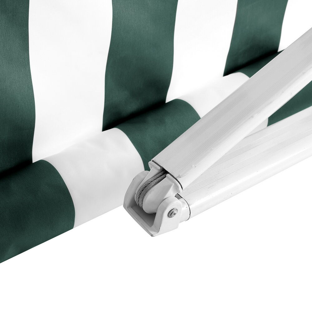 Retractable Folding Arm Awning Manual Sunshade 3Mx2.5M Green White Price