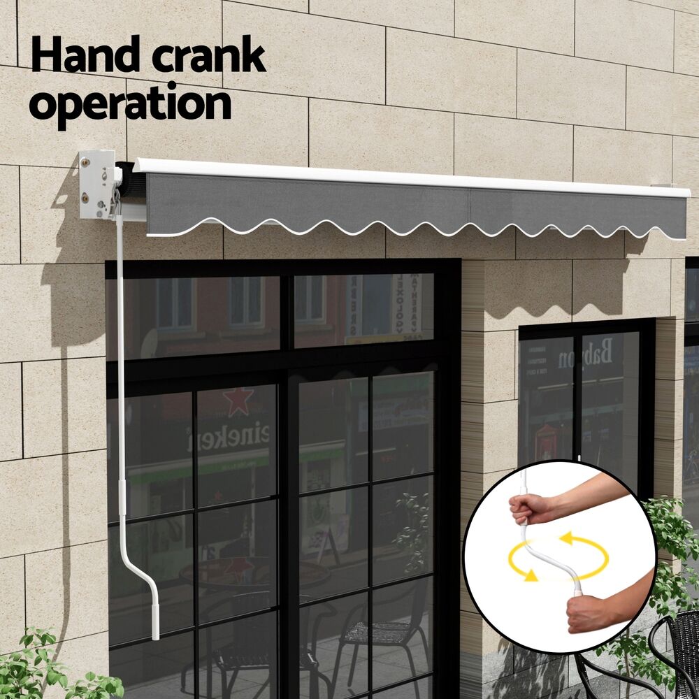 Retractable Folding Arm Awning Manual Sunshade 4Mx2.5M Grey Price