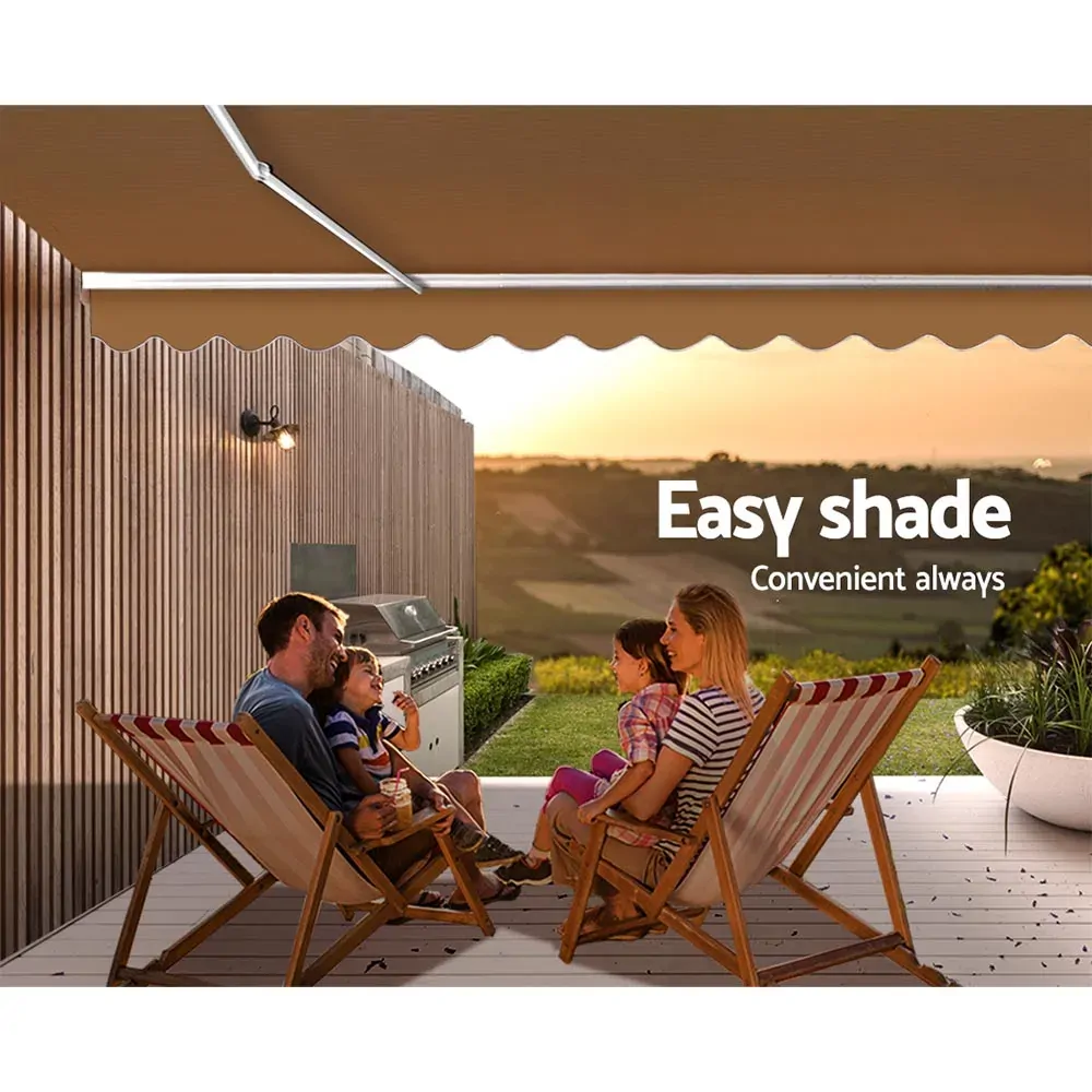 Retractable Folding Arm Awning Manual Sunshade 4Mx3M Beige Price