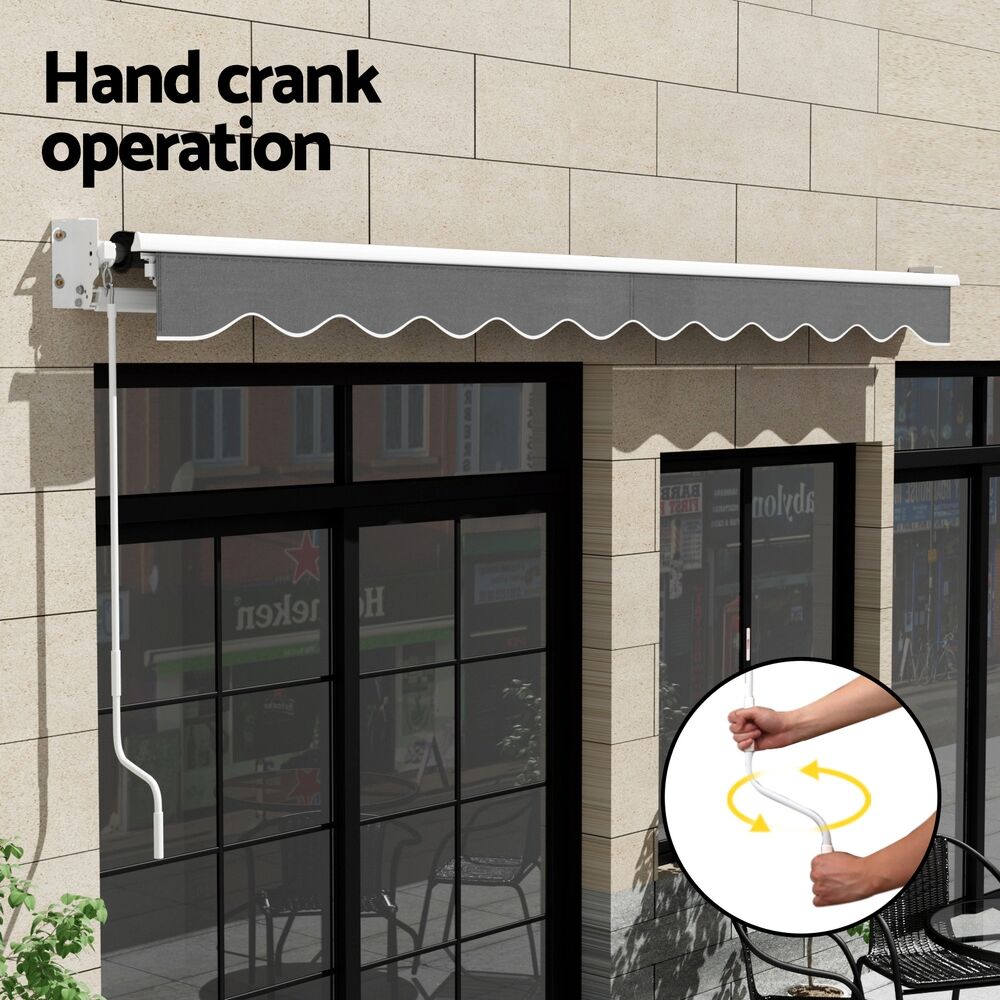 Retractable Folding Arm Awning Manual Sunshade 4.5Mx3M Grey Price