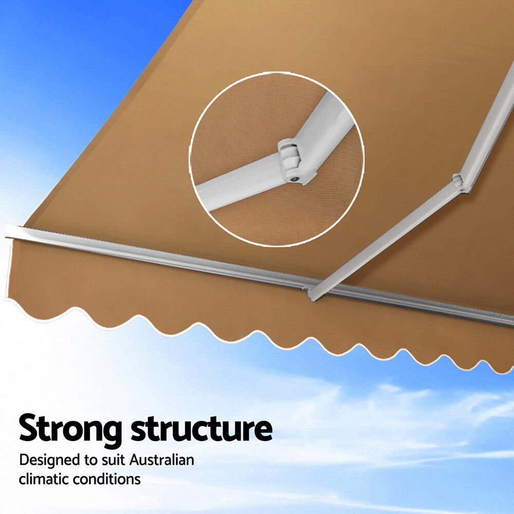 Retractable Folding Arm Awning Motorised Remoter Sunshade 2.5Mx2M Beige Price