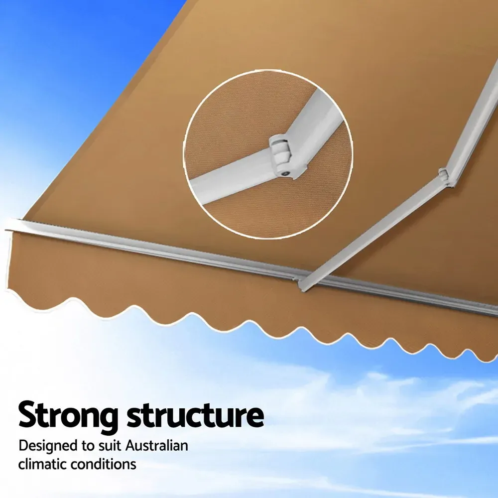 Retractable Folding Arm Awning Motorised Remoter Sunshade 2.5Mx2M Beige Price