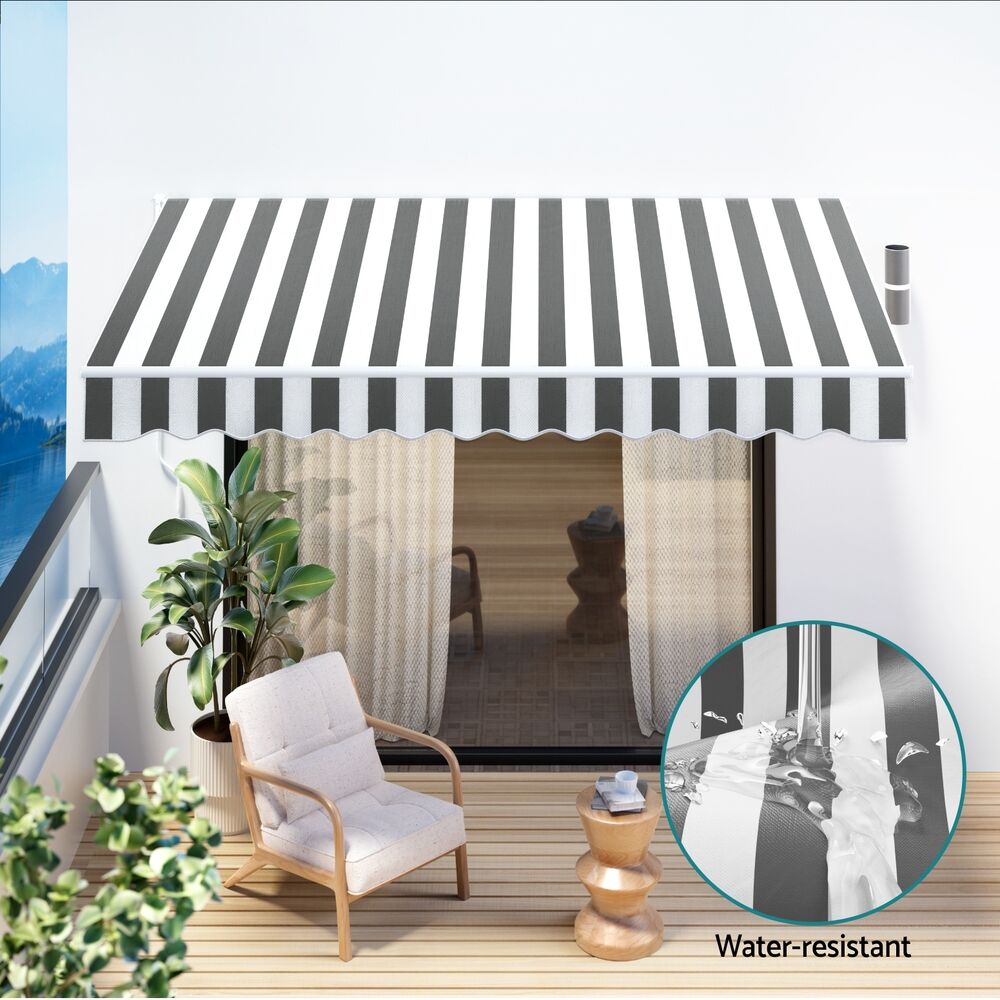 Retractable Folding Arm Awning Motorised Sunshade 4Mx3M Grey Price