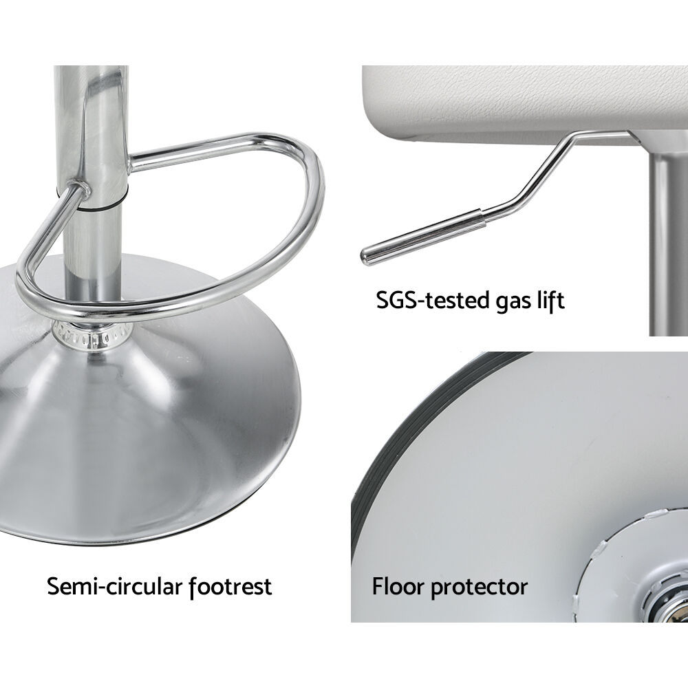 Artiss 4x Bar Stools PU Leather Gas Lift White Price