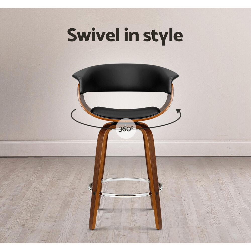Artiss Bar Stools Swivel PU Seat Wooden Price