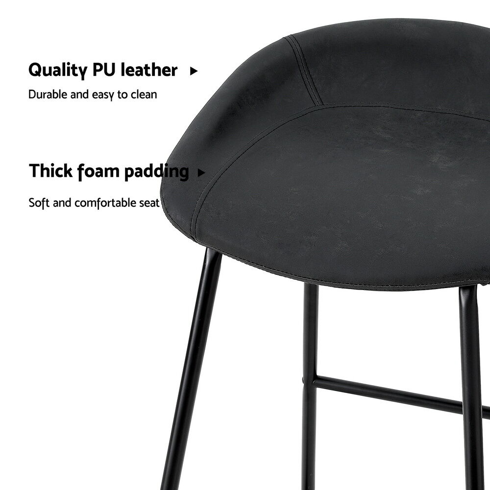 2x Bar Stools Kitchen Dining Chairs Counter Stool PU Leather Metal Price