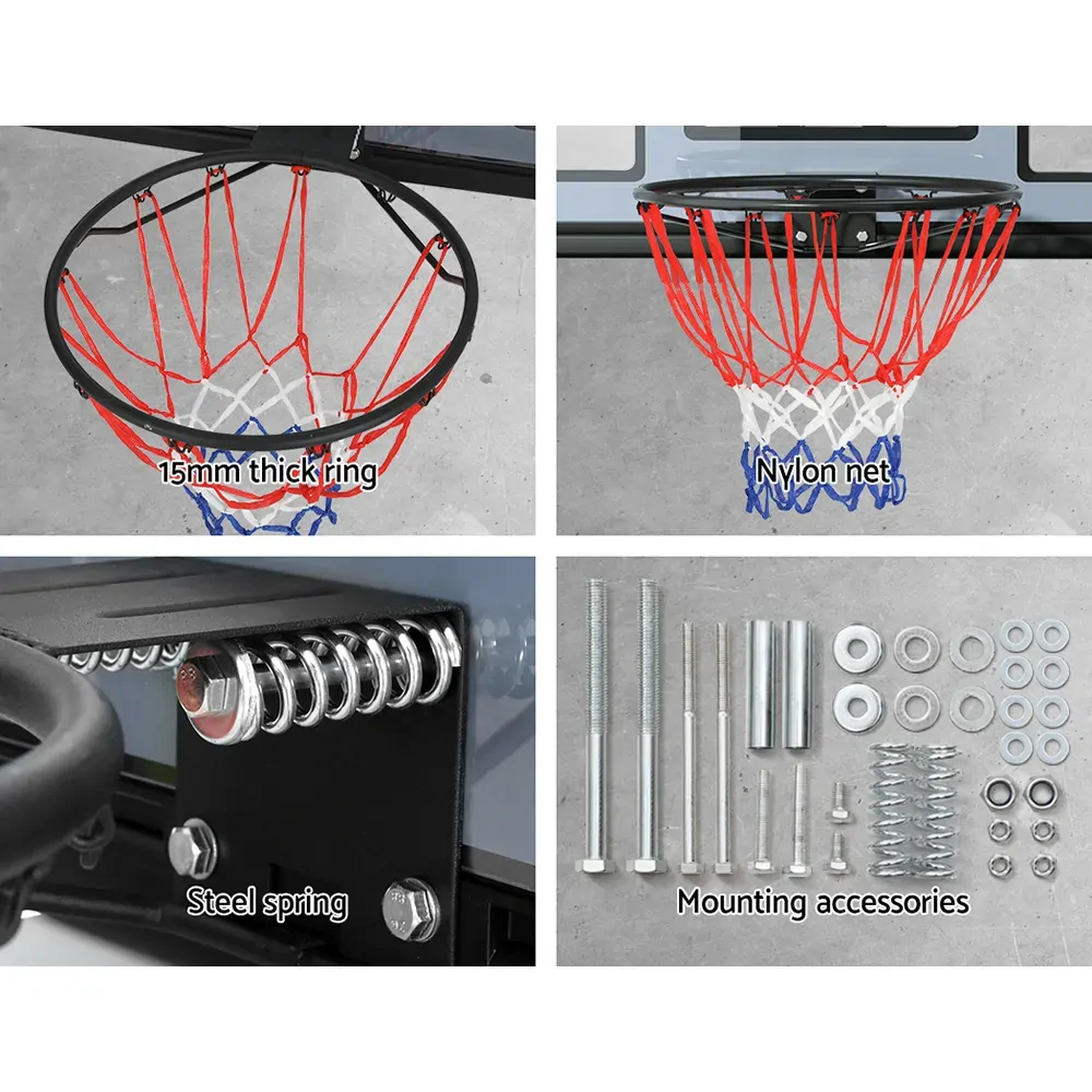 45" Basketball Hoop Backboard Wall Mounted Ring Net Sports Pro System Price