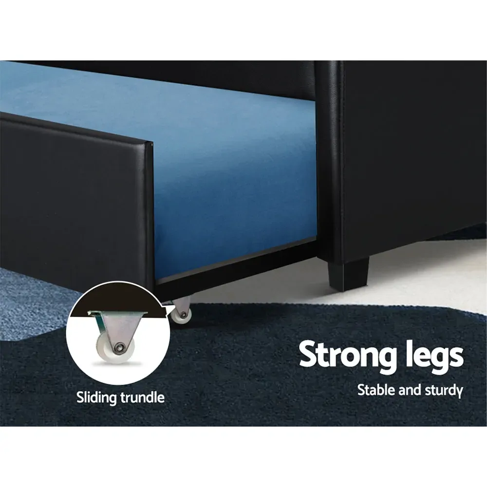 Keepit Bed Frame King Single Size Black Leather Price