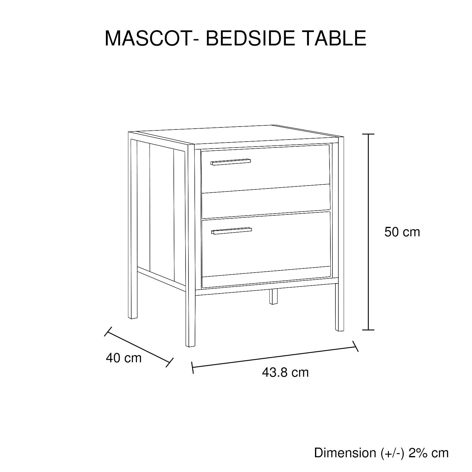Mascot Bedside Table Oak Price