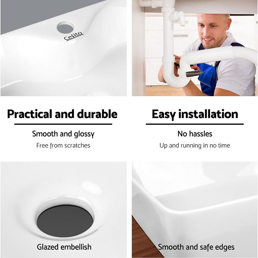 Bathroom Basin Ceramic Vanity Sink Hand Wash Bowl 48x38cm Price