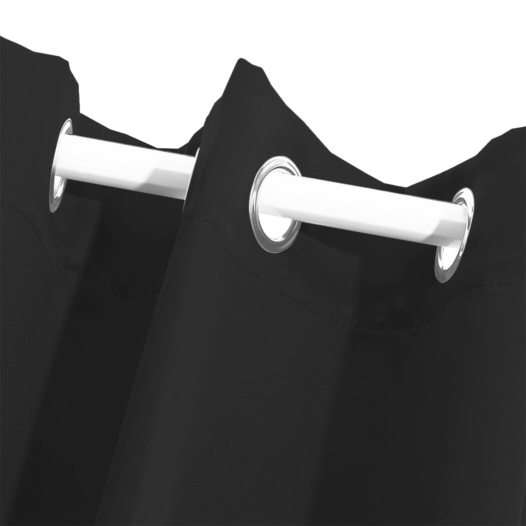 2x blockout curtains panels 3 layers black Price