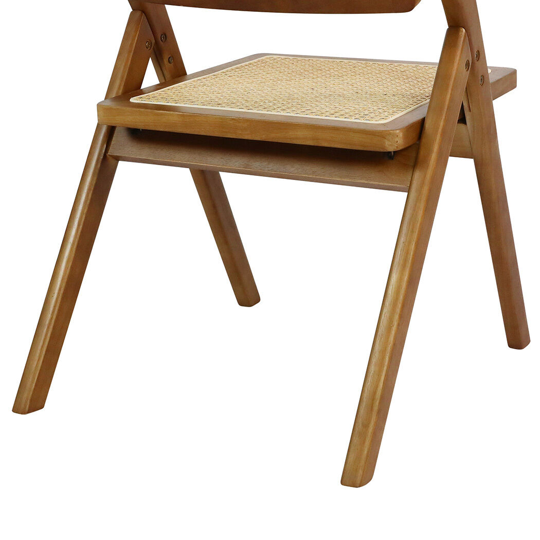 2x foldable rattan dining chairs walnut Price