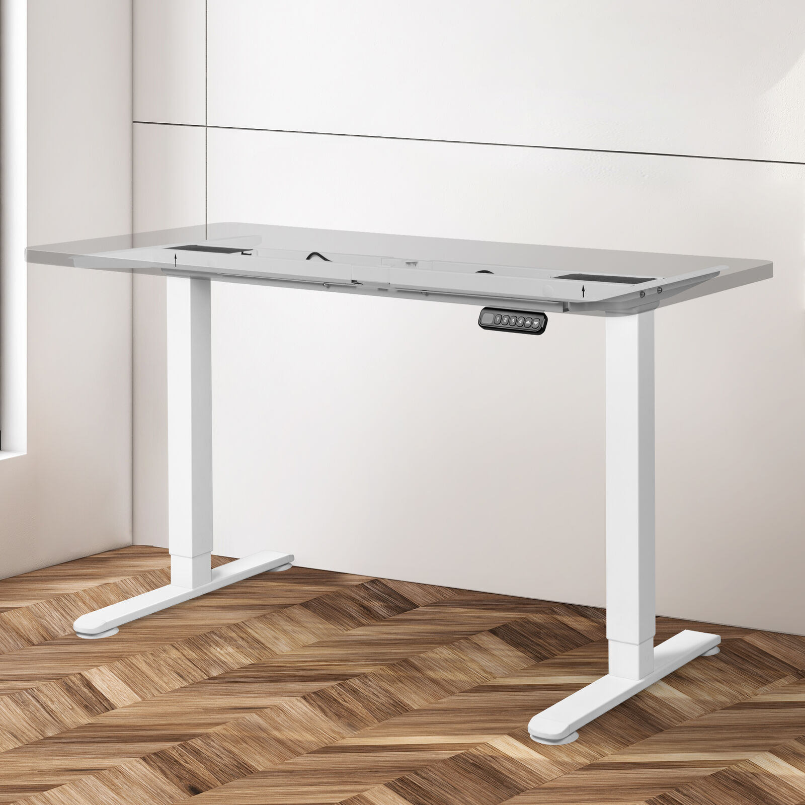 Motorised Standing Desk Frame White Dual Motor Price