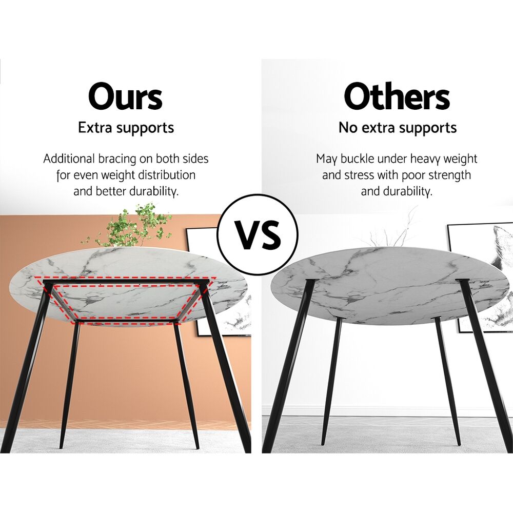 Artiss Dining Table Round Marble Effect 110CM Price