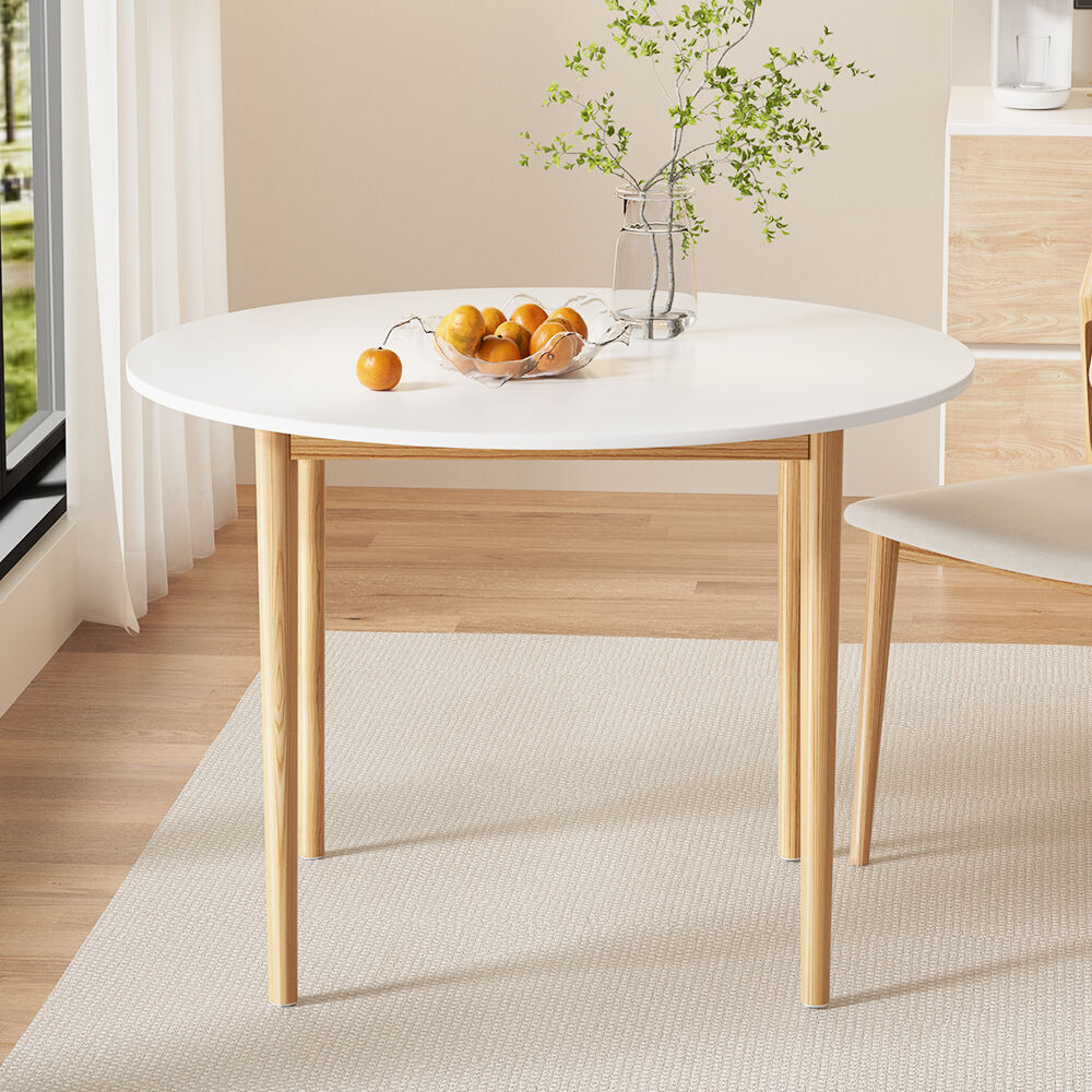 Dining Table Round White 108CM Diameter Demi Price
