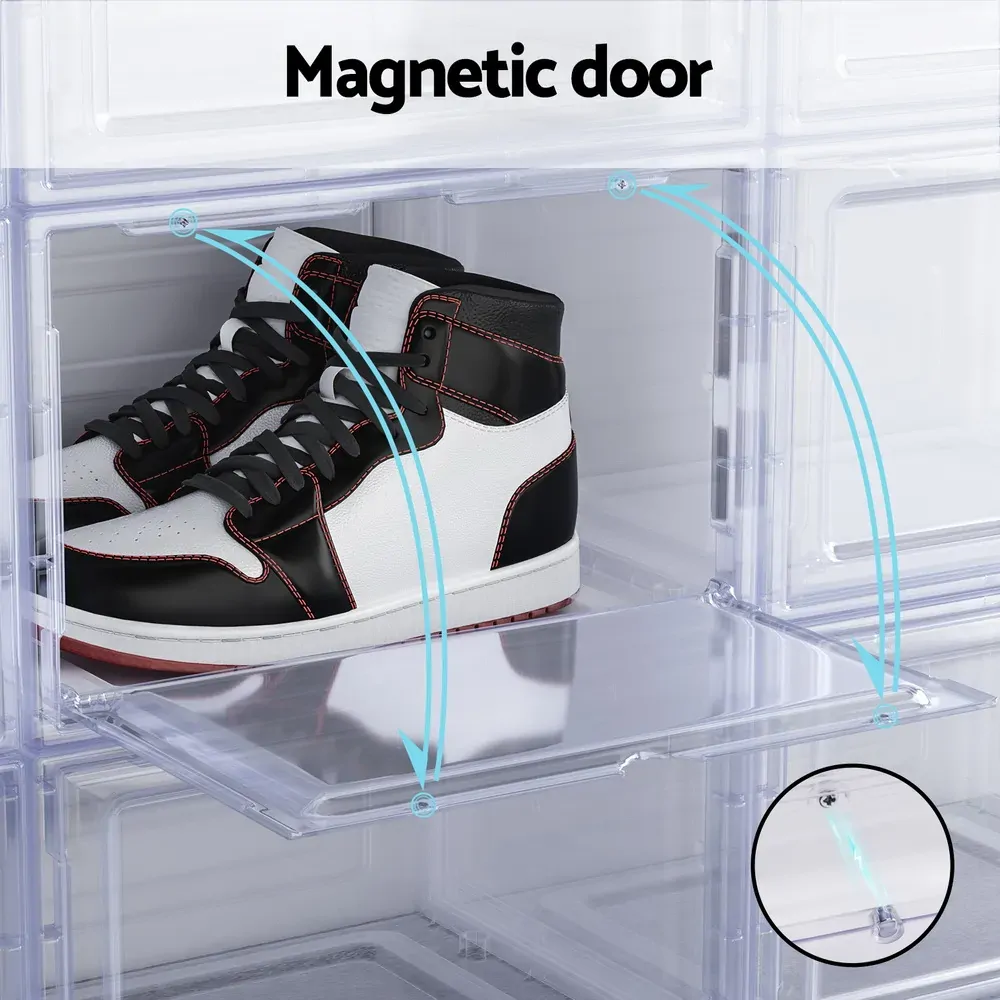 DIY Shoe Box Set of 2 Stackable Shoe Storage Case Magnetic Door Price