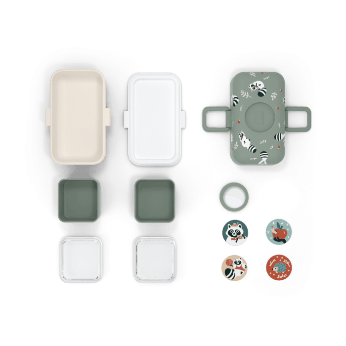 Tresor Graphic Kidss Bento Box- Green Raccoon Green Raccoon Price