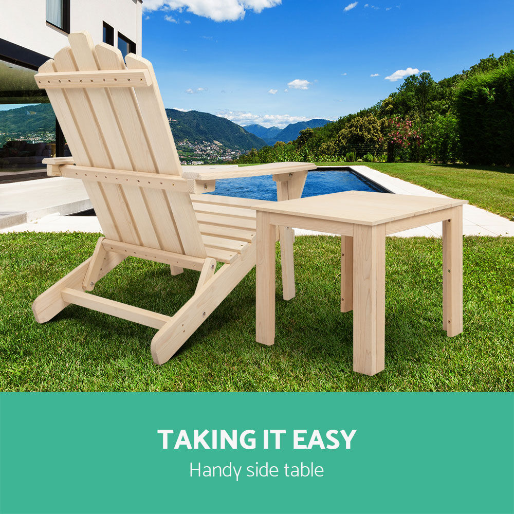 Gardeon Coffee Side Table Wooden Desk Outdoor Furniture Camping Garden Natural Price
