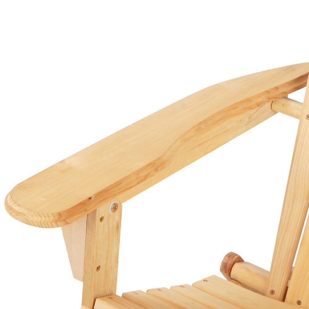 Gardeon 3PC Adirondack Outdoor Table and Chairs Wooden Foldable Beach Chair Natural Price