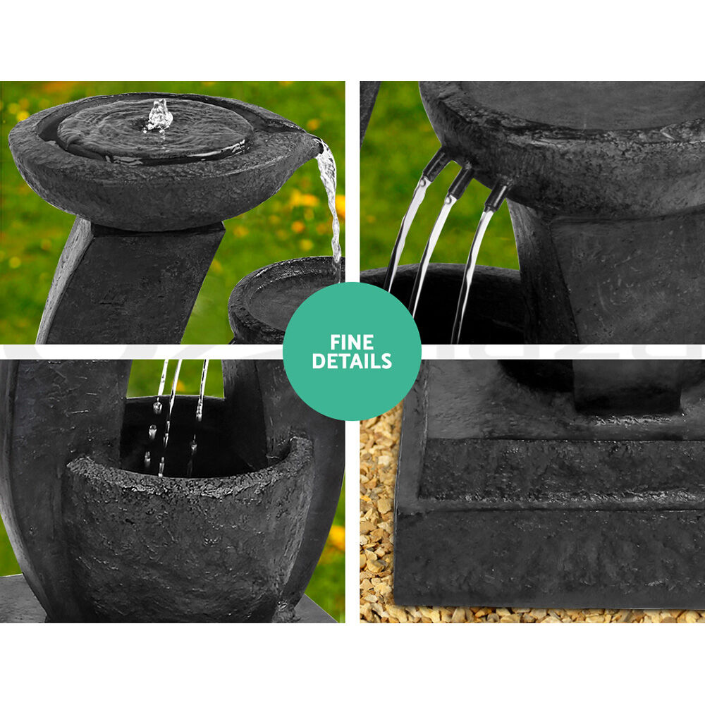 Gardeon Solar Water Feature Cascading Fountain 3-Tier Mushroom LED Light 70CM Price