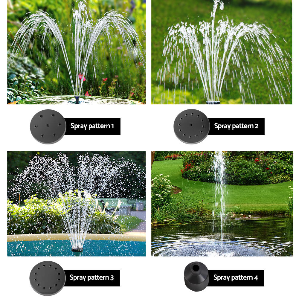 Gardeon Solar Pond Pump Submersible Water Fountain with Battery Kit LED Lights 4FT Price