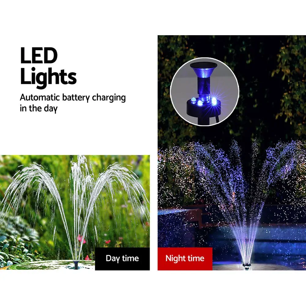 Gardeon Solar Pond Pump Submersible Water Fountain with Battery LED Lights 4.4FT Price