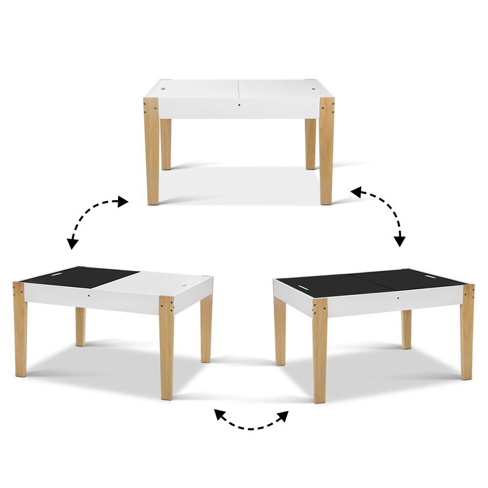 3PCS Kids Table and Chairs Set Storage Toys Play Activity Desk Chalkboard Price