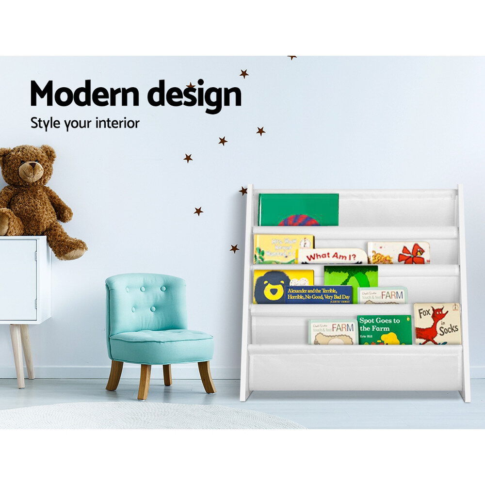 4 Tiers Kids Bookshelf Magazine Shelf Children Bookcase Rack Organiser Price