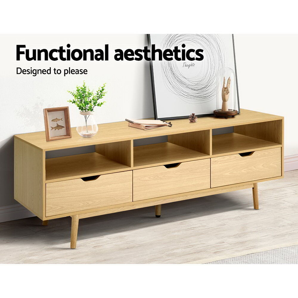 Artiss Wooden Scandinavian Entertainment Unit - Natural Price