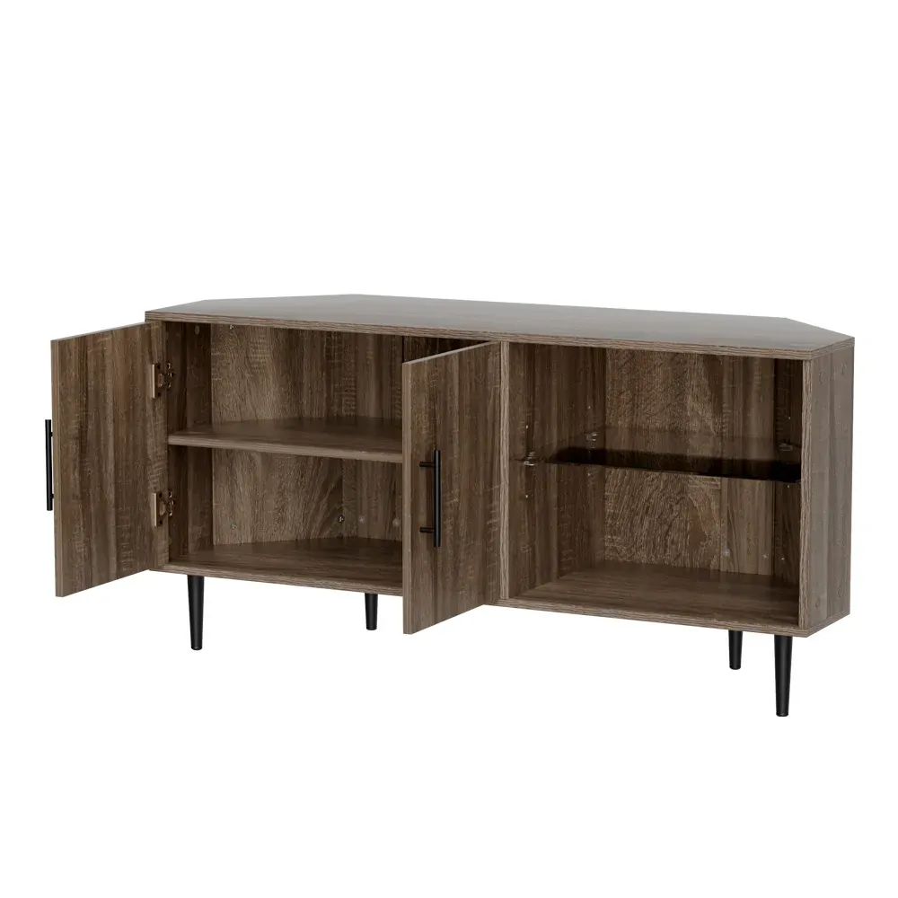 Corner Entertainment Unit Stand TV Cabinet Open Storage Shelf 120CM Price